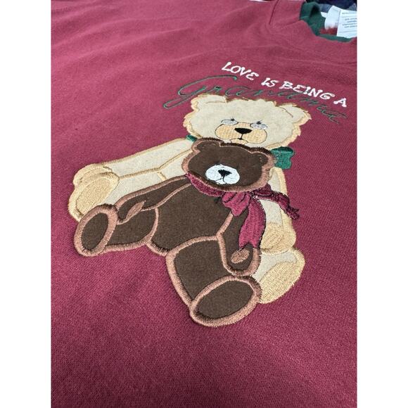 Vintage MC Energy Maroon Large Teddy Bears Love is Being A Grandma Sweatshirt - Picture 4 of 9